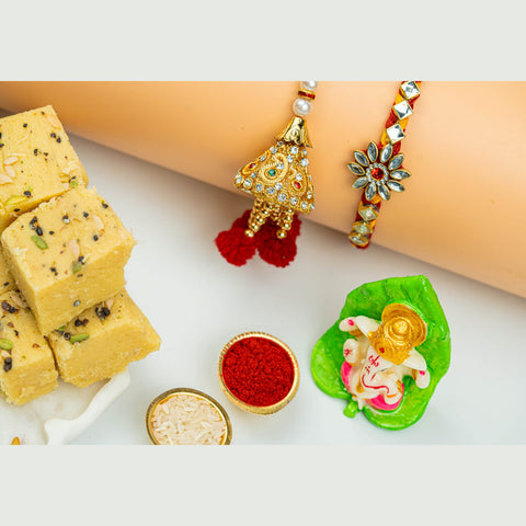 Couple Rakhi Set With Festive Gifts