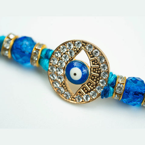 Blue Evil Eye Mattel Rakhi Festive Gifts