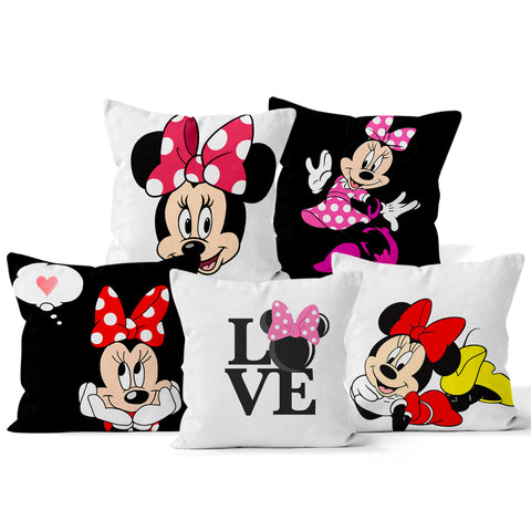 Mickey And Mini Love - Home Decor Cushion Set Of 5  (With Filler)