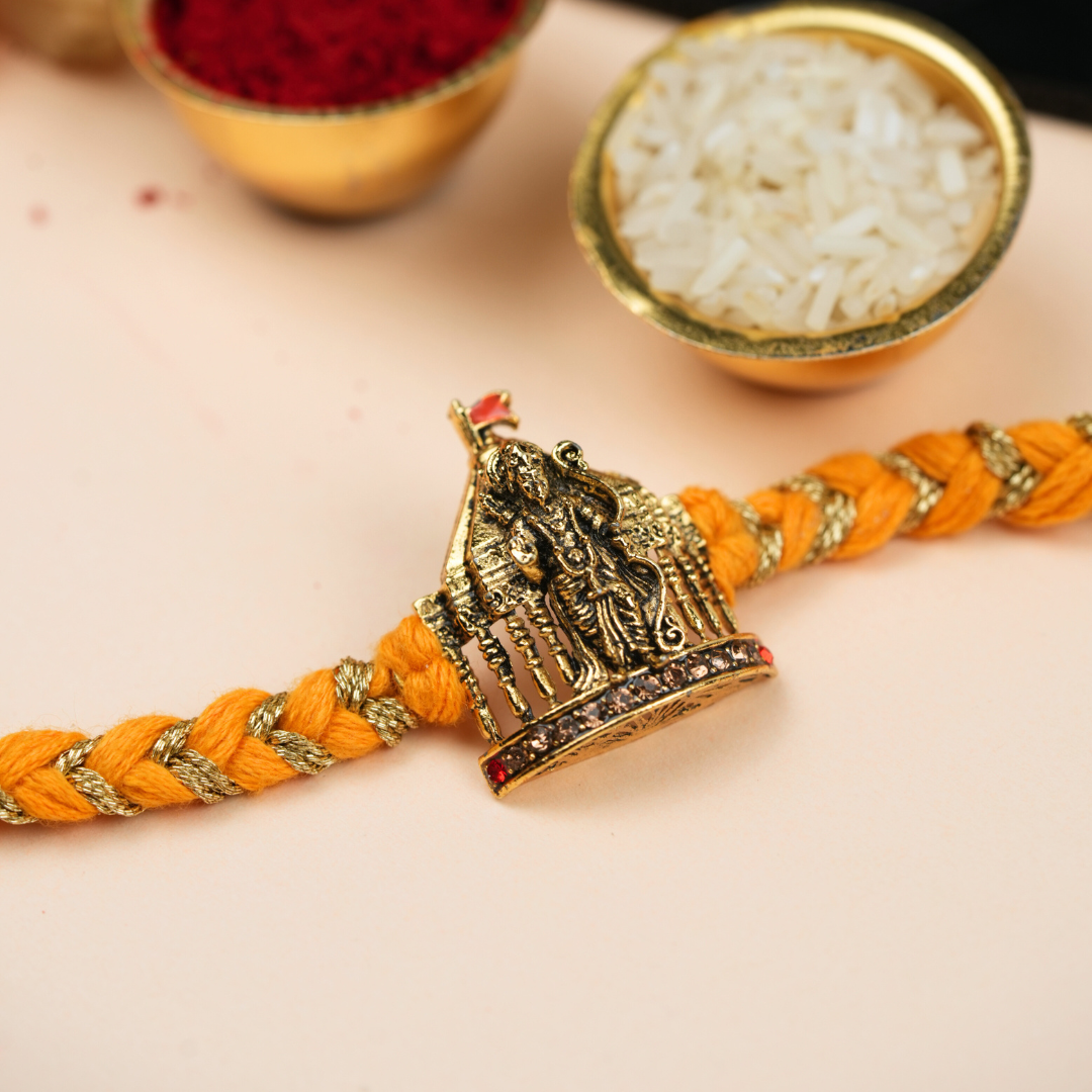 Divine Rakhi Set: Ramlala, Kaju Katli & Lord Ram Idol