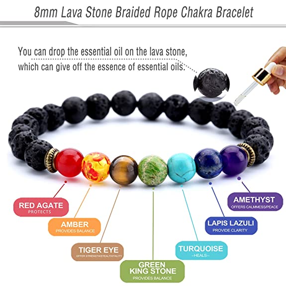 7 Chakra Lava Beads Bracelet For Girls And Boys