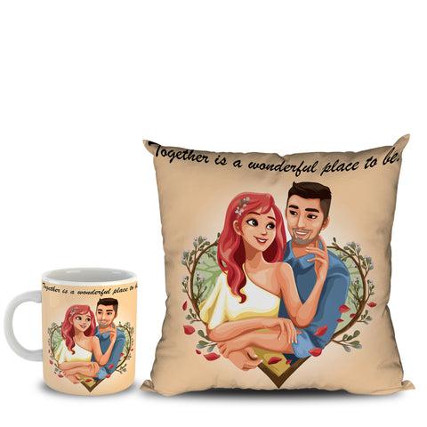 Cushion and Mug combo  for Couple