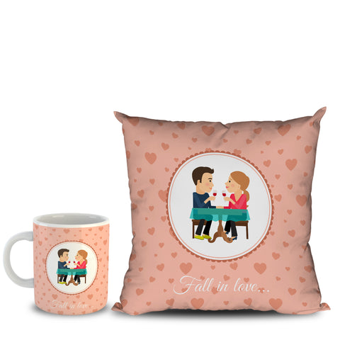 Cushion and Mug combo  for Couple