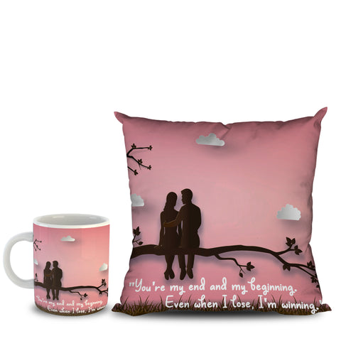 Cushion and Mug combo  for Couple