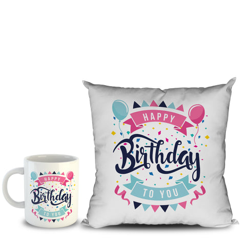 Cushion and Mugs combo  for Birthday