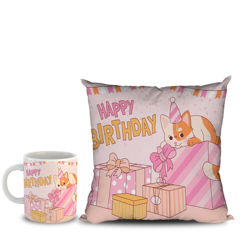 Cushion and Mugs combo  for Birthday