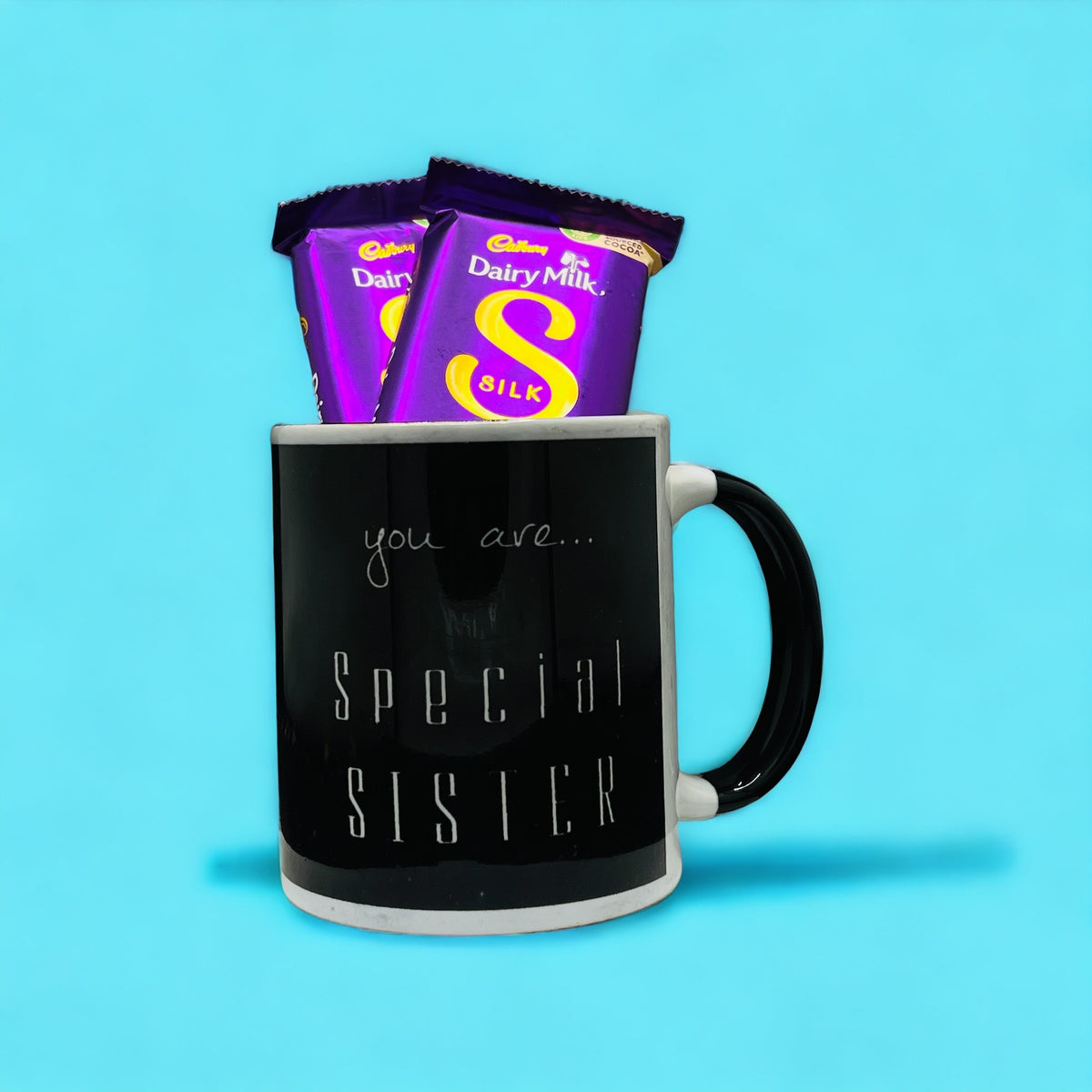 Beautiful Cup Gift With Two Dairy Milk Silk Best Gift For Your Sister