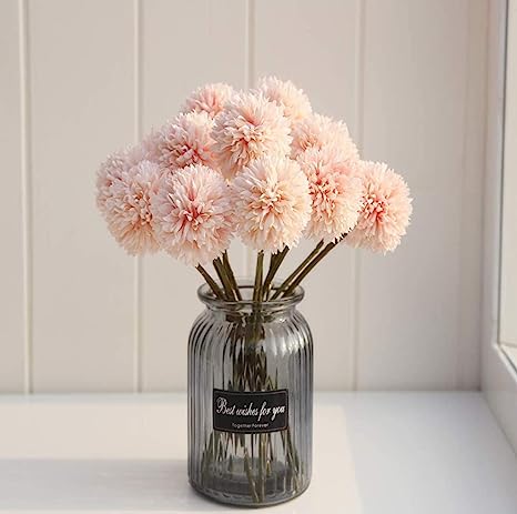 Artificial Chrysanthemum Ball Hydrangea Flower Stick for Home, Office, Bedroom, Balcony, Living Room Decoration.